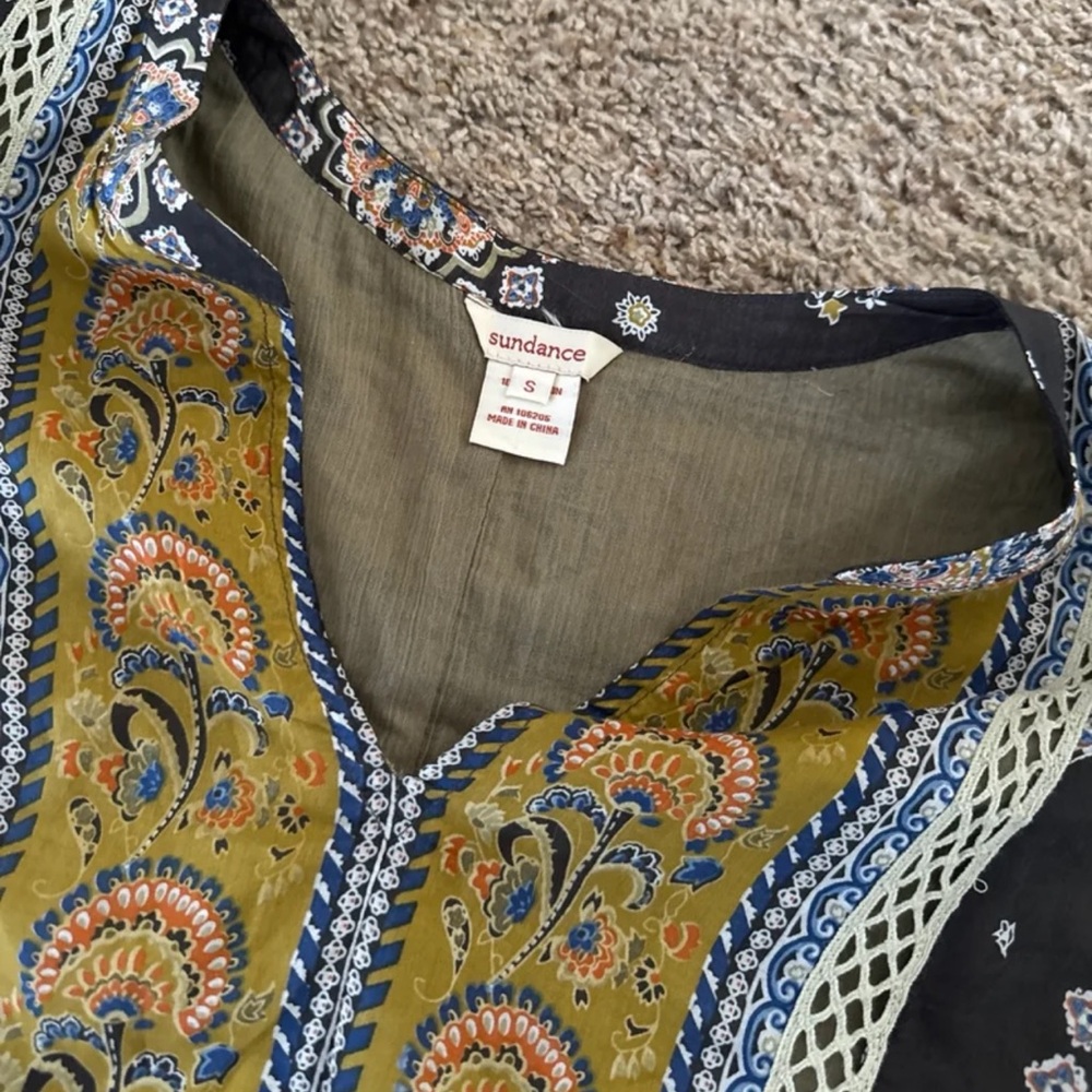 Sundance Carina Blouse Top Paisley Floral Print Long Sleeve Boho 
Size Small - Picture 8 of 12